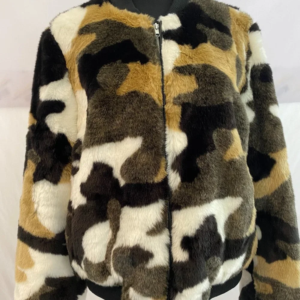 Bagatelle Multicolor Faux Fur Lined Jacket NWOT Women's Size Large - Picture 6 of 16